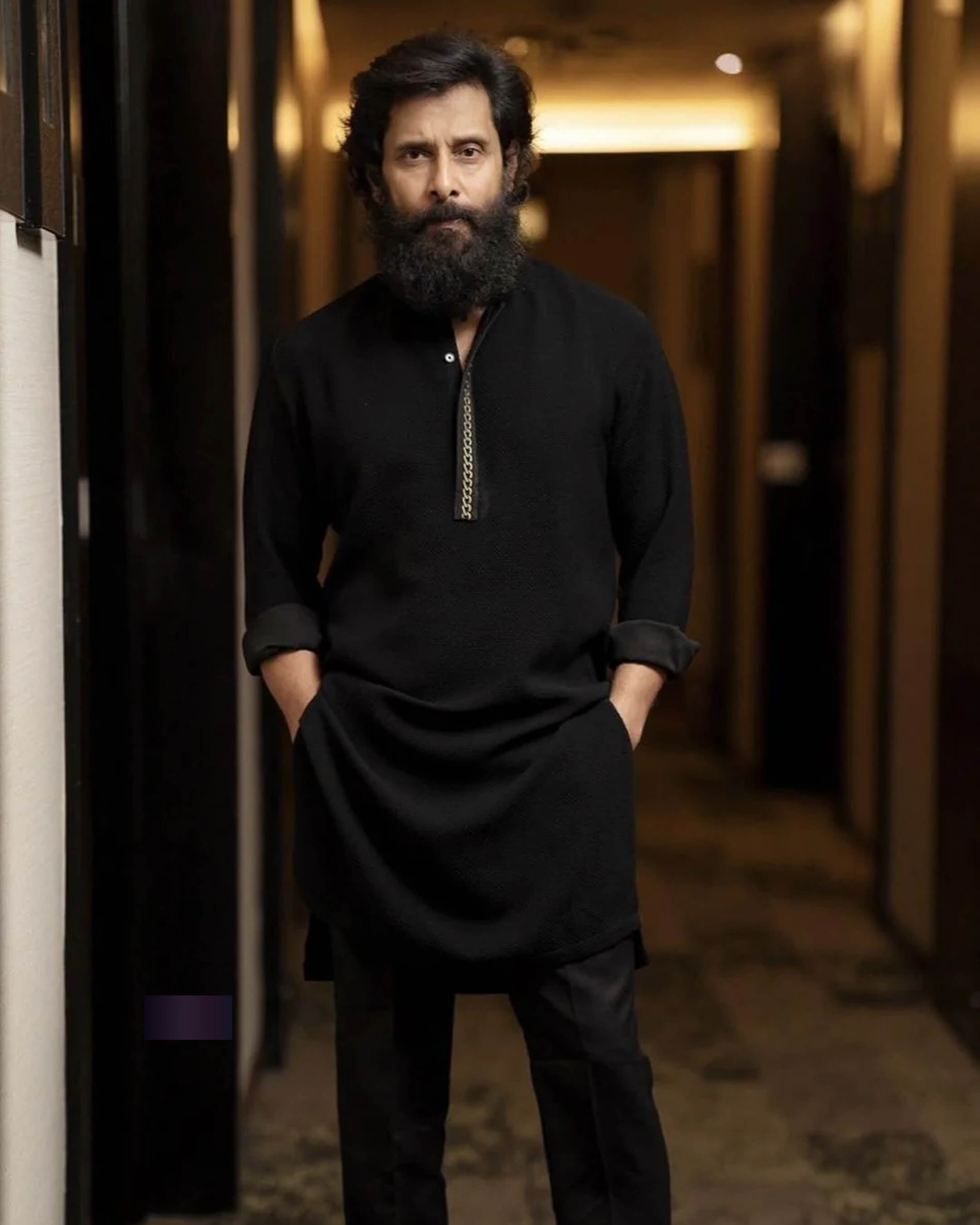 Midnight Black Embroidered Kurta Set