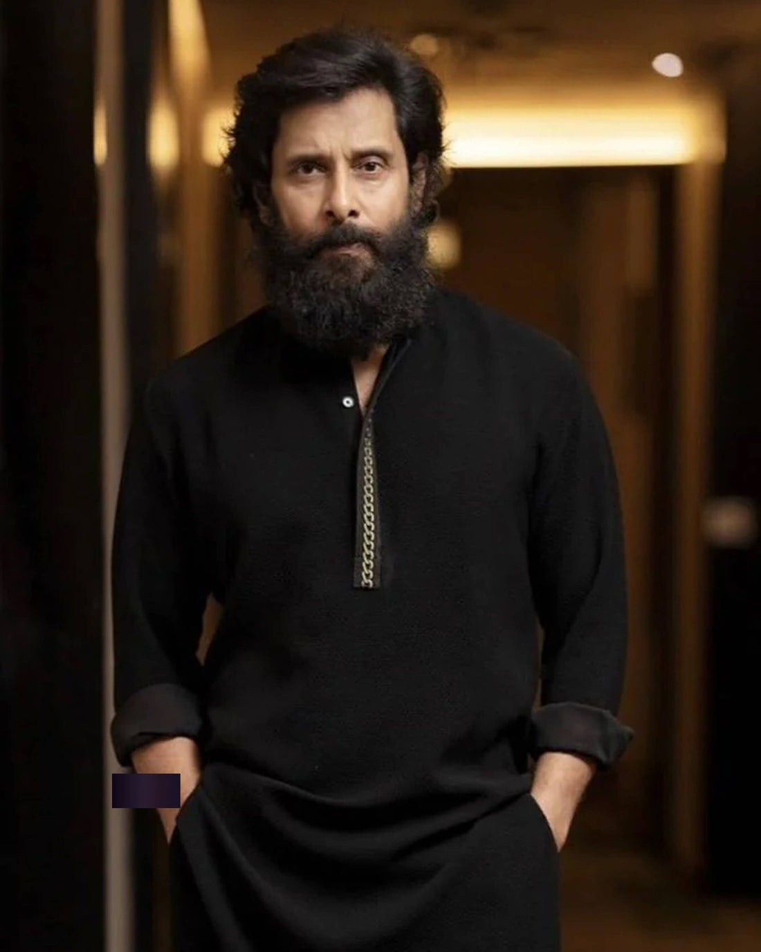 Midnight Black Embroidered Kurta Set