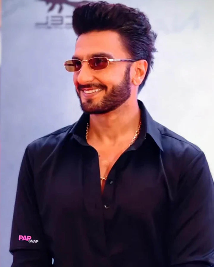 Black Armani Satin Kurta Pajama Set for Men