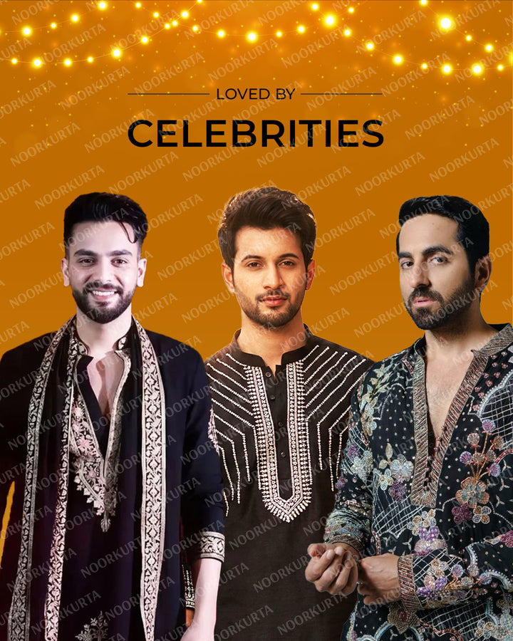 Men’s Cream Kurta with Gold Embroidered Yoke