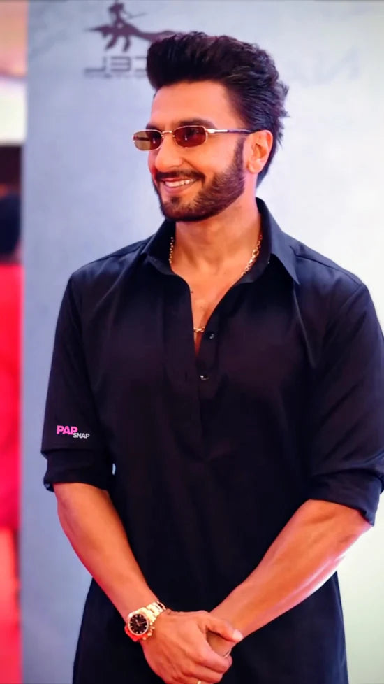 Ranveer Singh Inspired Midnight Black Kurta Set